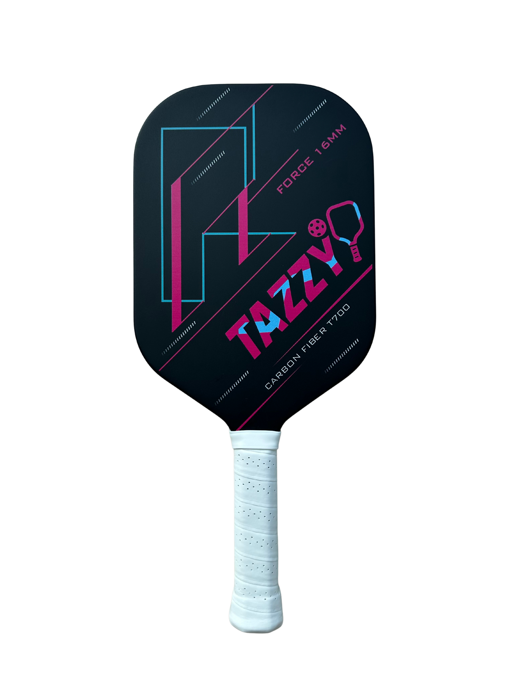 Tazzy Force - Carbon Fiber T700 Frameless Pickleball Paddle - Thermoformed - 16MM - Honeycomb Core