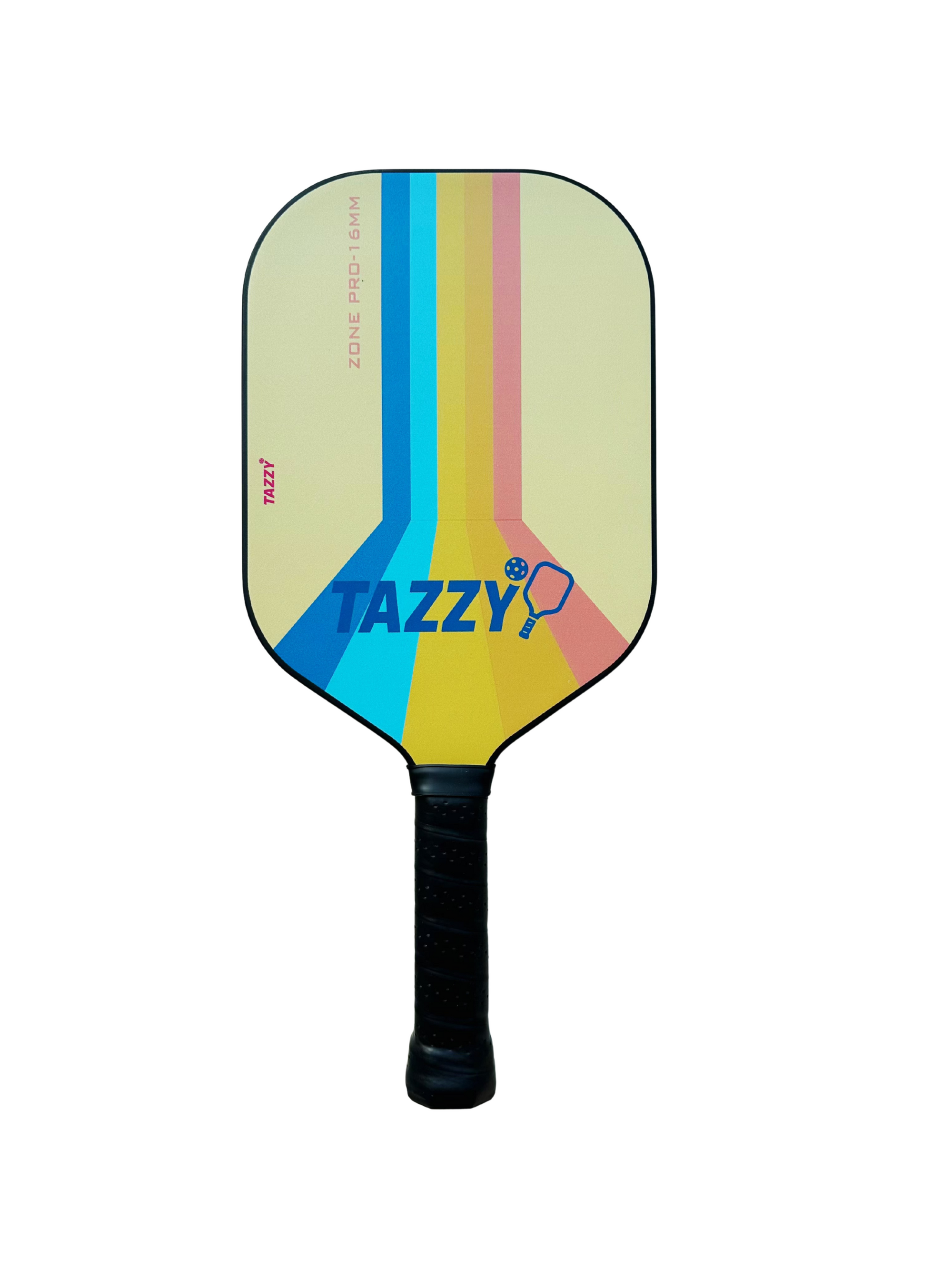 Tazzy Zone Pro Carbon Fiber Pickleball Paddle – Lightweight 16mm Thermoformed T700 Frame with SpinCore+ Surface for Power & Control