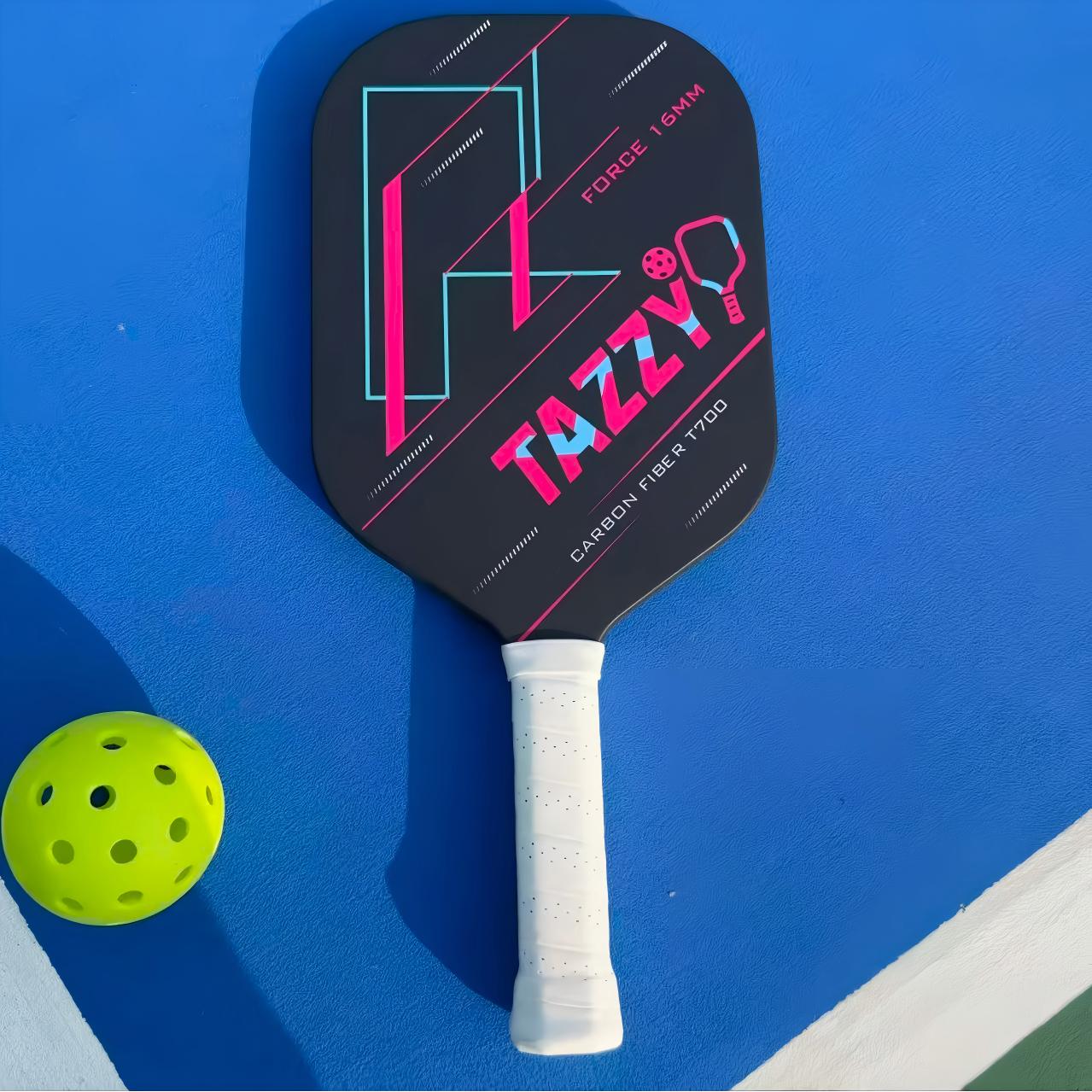 Tazzy Force – T700 Carbon Fiber Pickleball Paddle 16mm | Frameless Thermoformed Build for Maximum Power