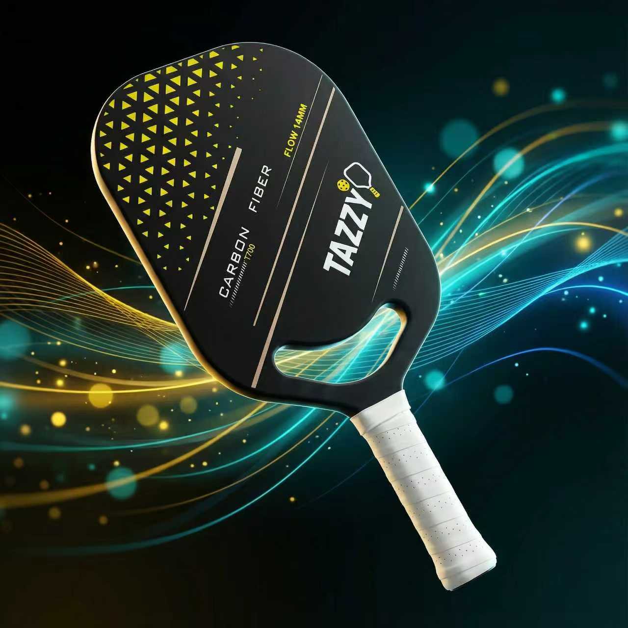Tazzy Flow – T700 Carbon Fiber Pickleball Paddle 14mm | Frameless Thermoformed Design for Speed & Control