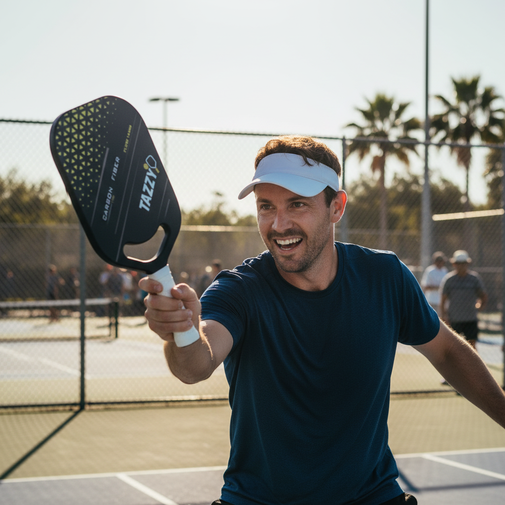 Tazzy Flow – T700 Carbon Fiber Pickleball Paddle 14mm | Frameless Thermoformed Design for Speed & Control