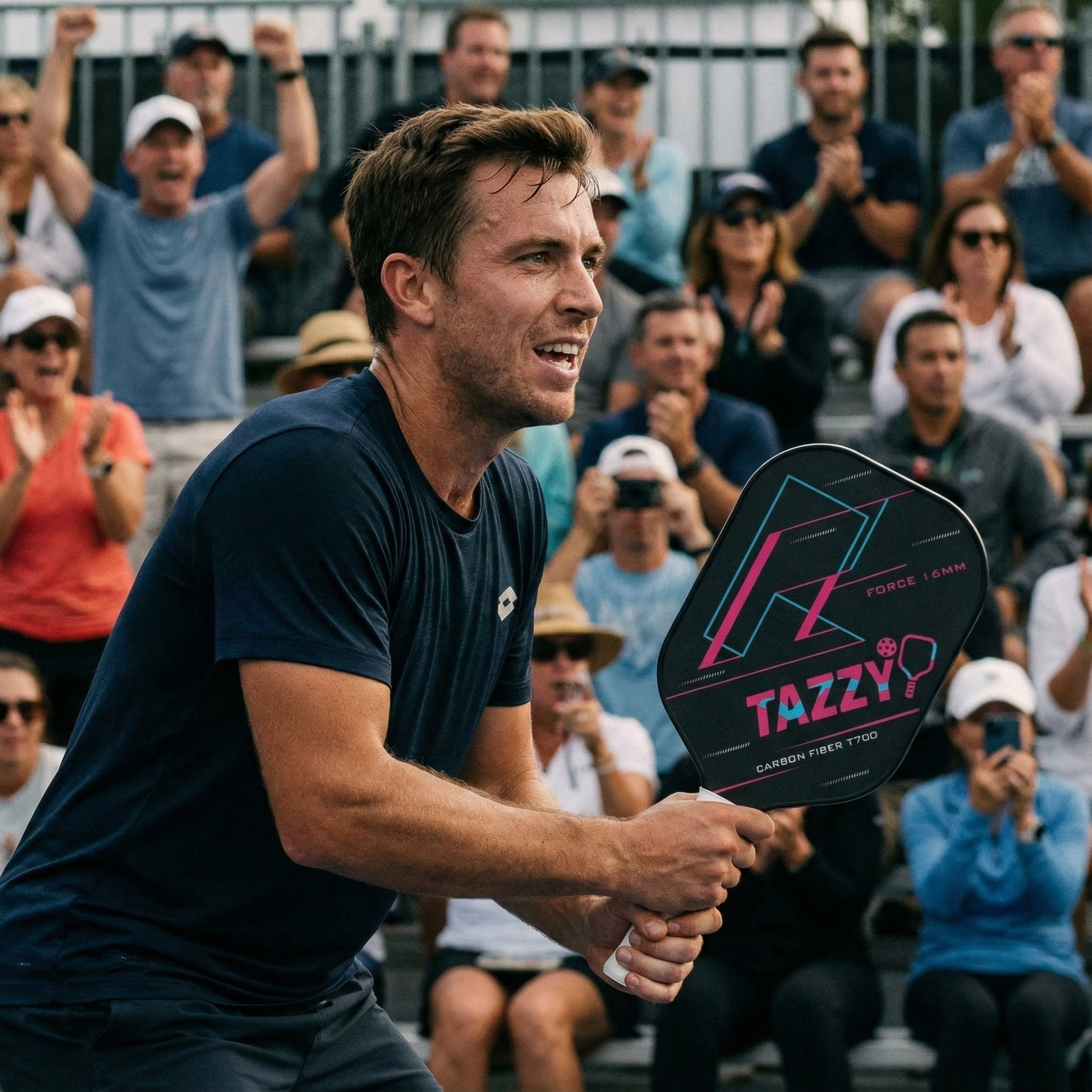 Tazzy Force – T700 Carbon Fiber Pickleball Paddle 16mm | Frameless Thermoformed Build for Maximum Power