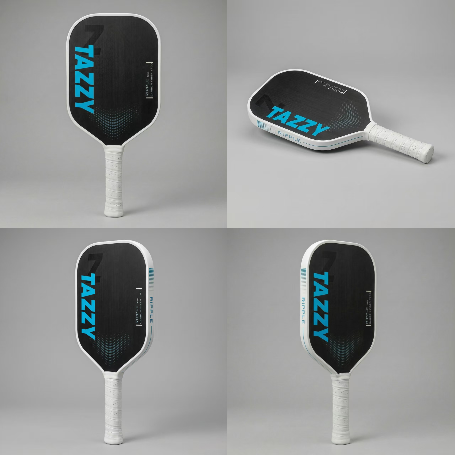 Tazzy Ripple – Carbon Fiber Pickleball Paddle 16mm | Thermoformed Frame with Enhanced Spin & Vibration Control