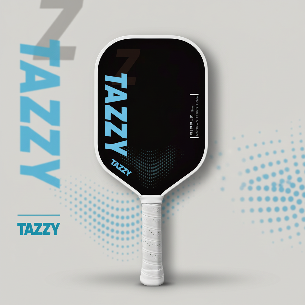 Tazzy Ripple – Carbon Fiber Pickleball Paddle 16mm | Thermoformed Frame with Enhanced Spin & Vibration Control