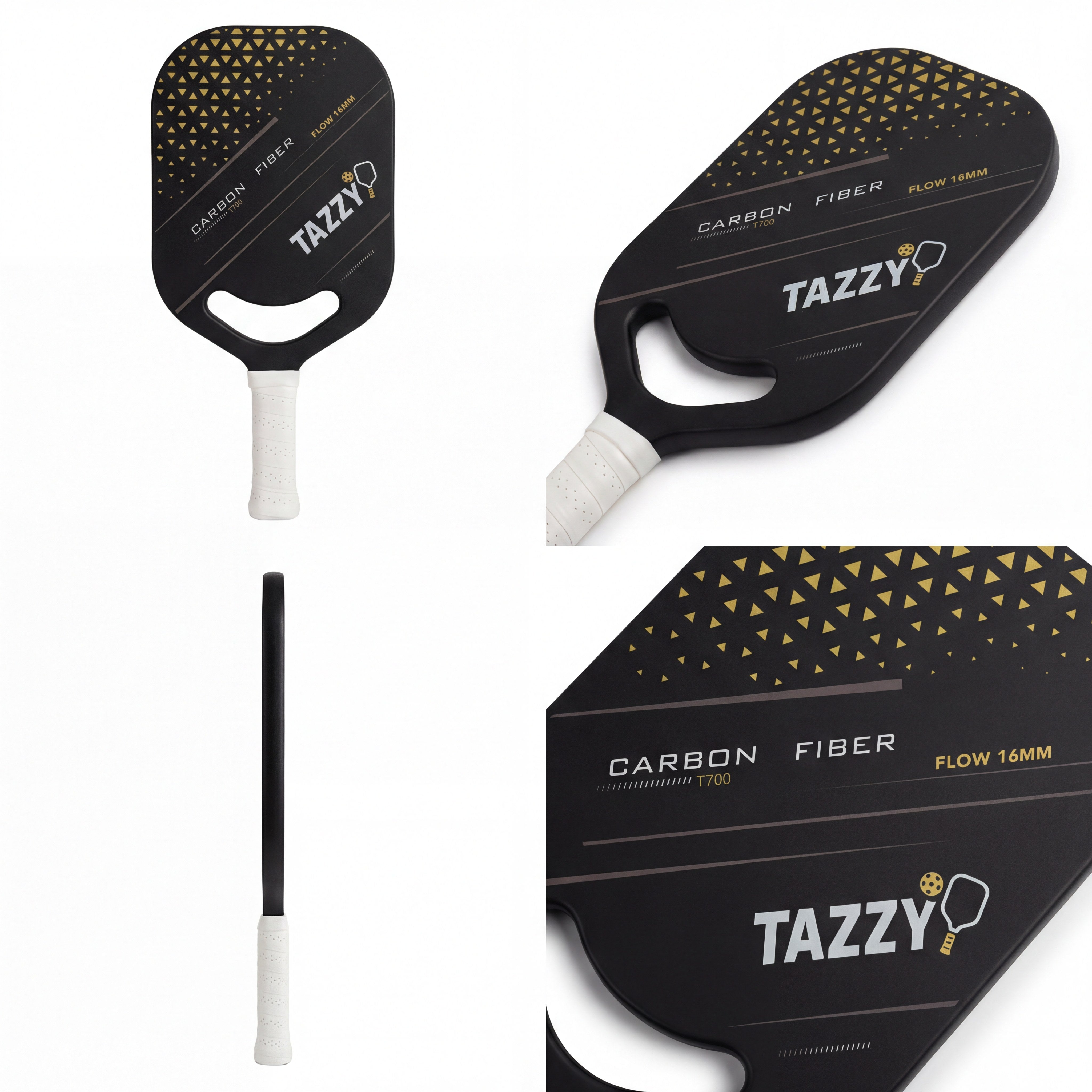 Tazzy Flow 14mm T700 Carbon Fiber Pickleball Paddle | Speed & Control