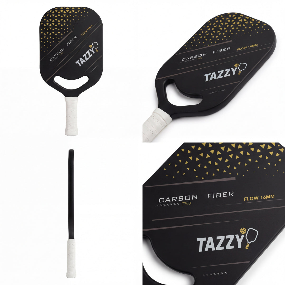 Tazzy Flow 14mm T700 Carbon Fiber Pickleball Paddle | Speed & Control