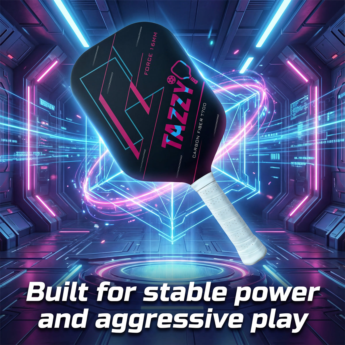 Tazzy Force 16mm T700 Carbon Fiber Pickleball Paddle | Power & Control